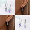 S925 Silver Colorful Sparking Zircon Heart Shape Dopamine Hoop Earrings Flowers Earrings Jewelry for Women Girl Fine Gifts