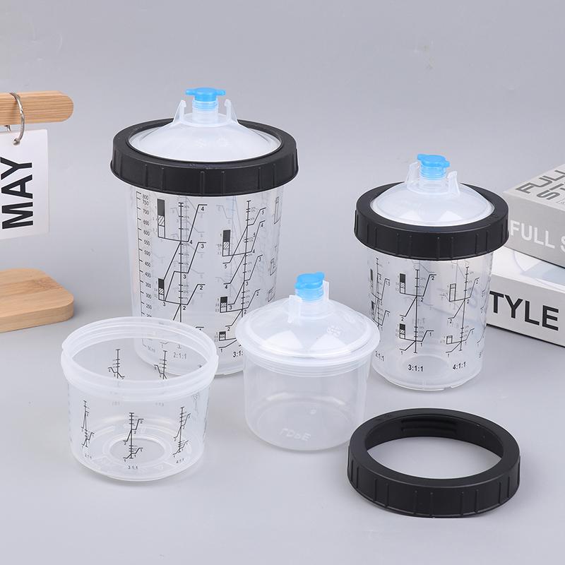 1Pc Paint Spray Cup 180/350/800ml Plastic Paint Mixing Cup Disposable Paint Cup Spray Pot Type Quick Cup