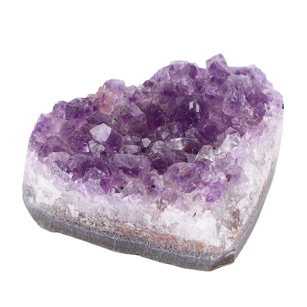 Amethyst Cluster Heart Shaped Absorb Negative Energy Amethyst Cluster Geode Specimen for Meditation Home Office Decor