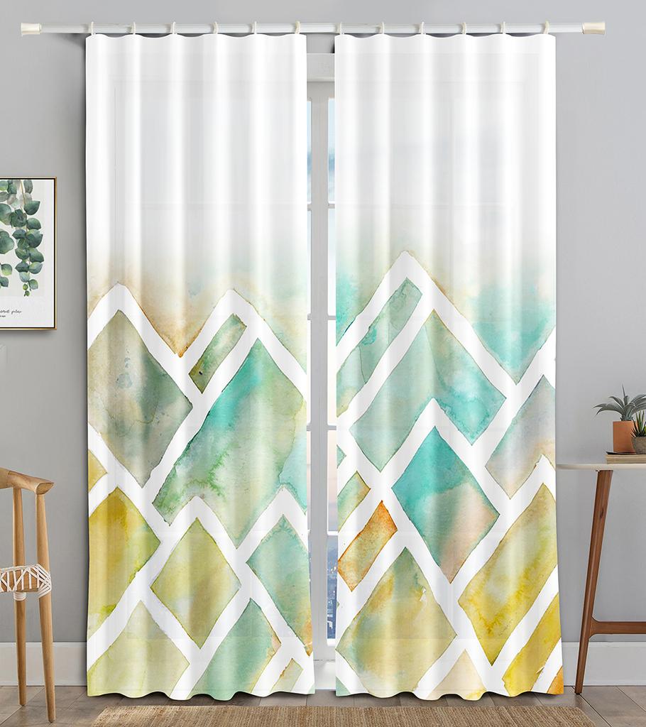 2pcs Marble Pattern Curtains Hook Valance Curtain Blinds Window Treatment For Kitchen Cafe Living Room Bedroom Home Decor Drapes