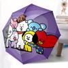 1pc BT21 Automatic Open/close, Portable Folding Umbrella for Women & Men,Compact Parasol,, Durable Frame Yy250809166