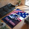 Truck Theme Crystal Velvet Floor Rug Personalized Custom Name Text Warm Carpet Home Decoration