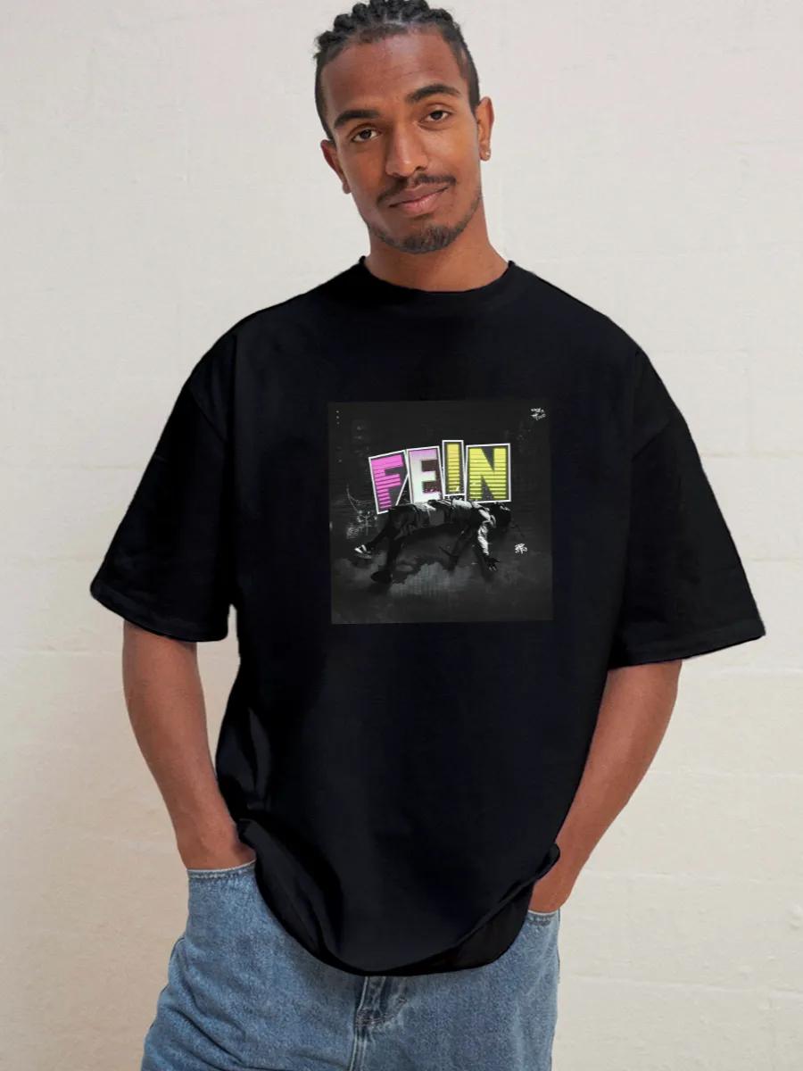 Black Cool Fisherman print T-shirt S