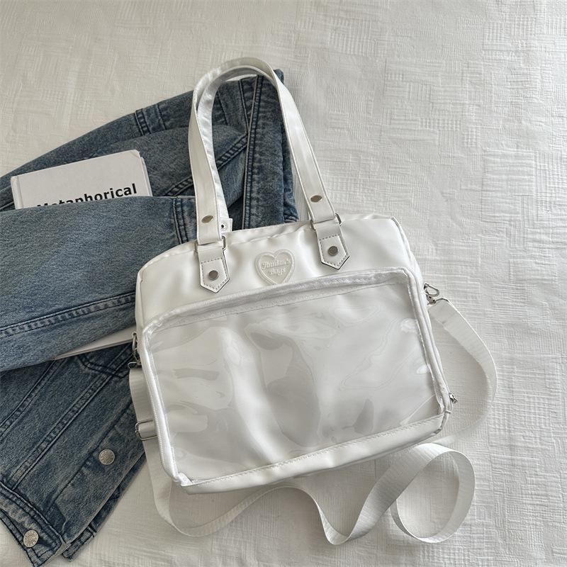 Soft Girl Transparent Ita Bag - Japanese Academy Style Crossbody with Pin Board for Dolls
