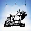 Vintage Moose Metal Wall Art Rustic Sculpture Antler Decor for Cabin