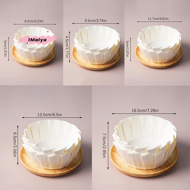 50 Stück gemischte Größe faltlose Cupcake-Förmchen 3,5-8 Zoll ölbeständige Backförmchen für Hochzeitsfeier Muffin-Kuchenform Papierverpackung