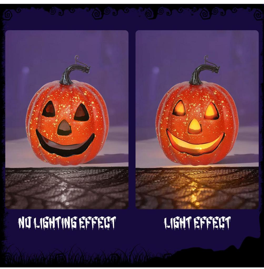 Halloween Pumpkin Decorations with Lights Vintage Halloween Light Up Table Decor for Home Office Haunt House Party