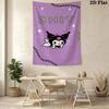 Kuromi'S Magical Adventure Tapestry Background Cloth Wallmounted Home Decor Work Of Art Background Cloth