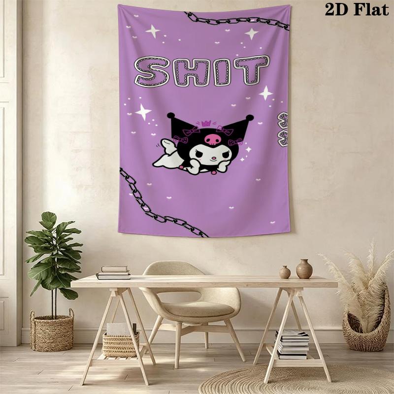 Kuromi'S Magical Adventure Tapestry Background Cloth Wallmounted Home Decor Work Of Art Background Cloth