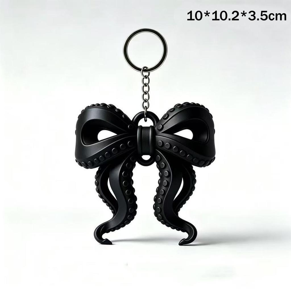 Colorful Korean Octopus Tentacle Bow Keychains Fun 3D Printed Bag Pendant Accessory For Bags Keys And Creative Gift