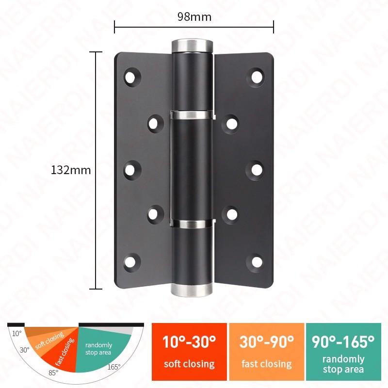 2 Pieces Soft Closing Door Hinge Automatic 90° Positioning Hydraulic Door Closer 5 Inch Adjustable Door Closer Hardware