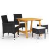 Day and Night - Day and Night 5-Piece Garden Dining Set Black