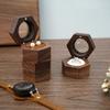 Transparent Window Wooden Ring Box Engagement Ring Display Holder Portable Ring Bearer Box  Gifts