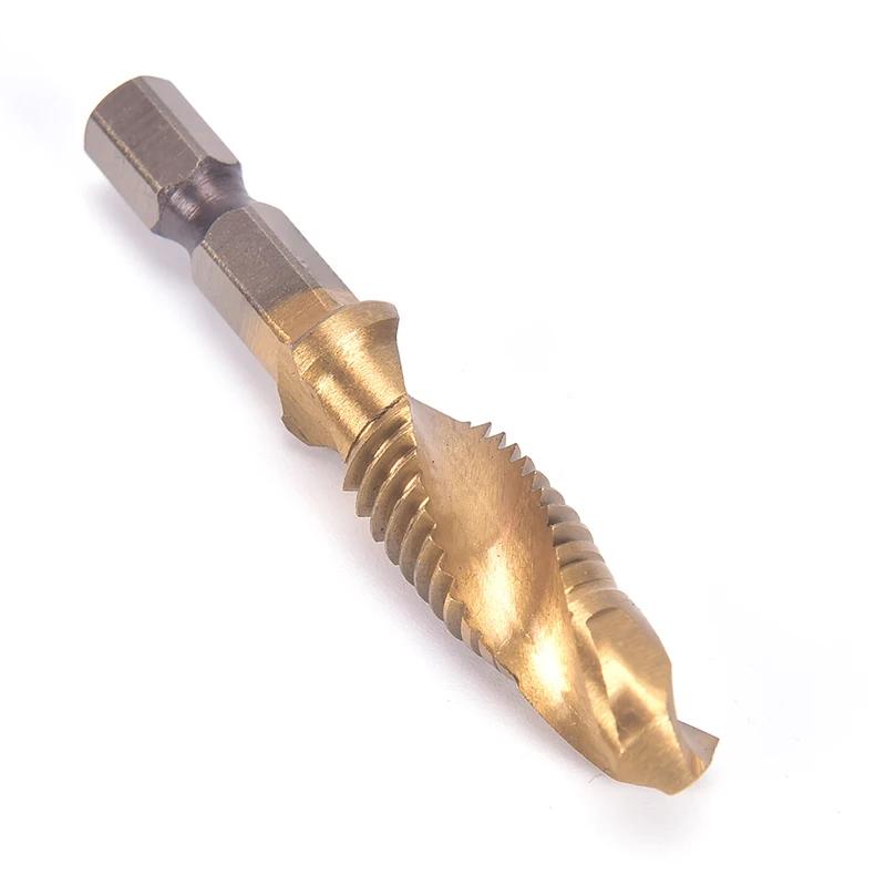 M3-M10 Coadă Hexagonală Titanizată HSS Burghie Mână pentru Filetat Metric