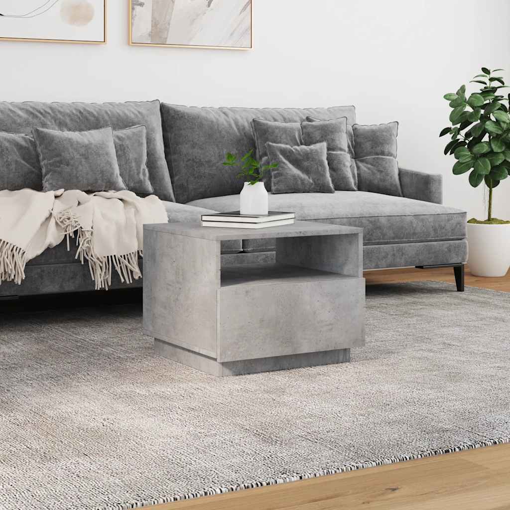 LED Coffee Table in Concrete Grey 50 x 49 x 40 cm