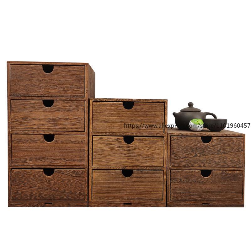 Chinesischer Stil Holz Aufbewahrungsbox Zuhause Paulownia Holz Mehrschichtige Aufbewahrungsbox Schreibtisch Ausziehbar Verschiedenes Sortierbox Auf Lager