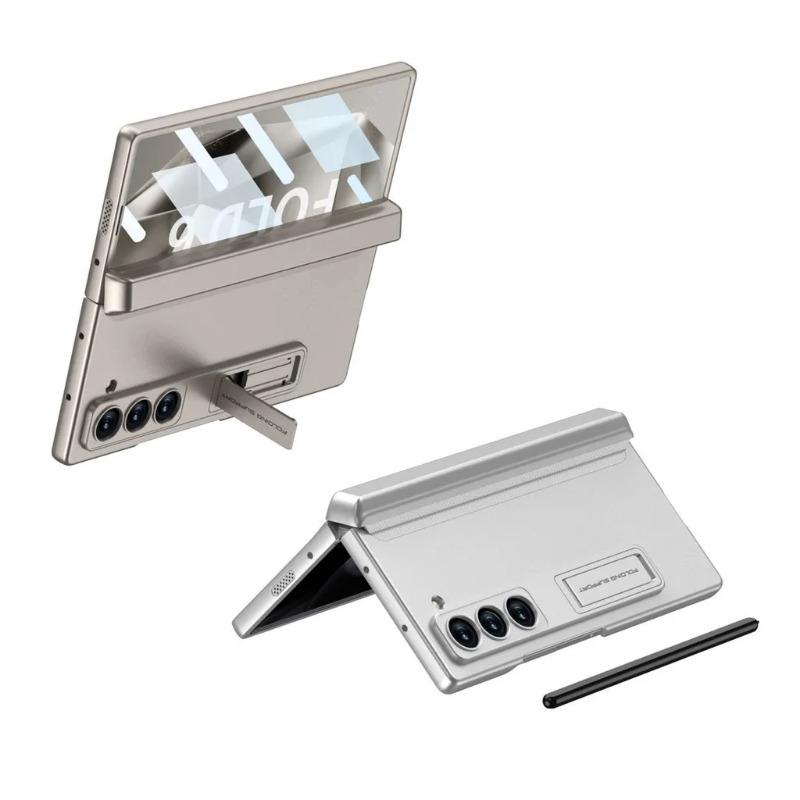 Ständer Hartplastik Magnethülle für Samsung Galaxy Z Fold 6 Z Fold 6 5G Magnetische Adsorption Scharnierschutz Telefonabdeckung Ständerhalter