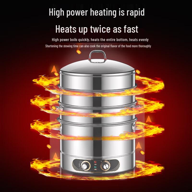 Yingbai 42cm Nerezový komerční elektrický parní hrnec