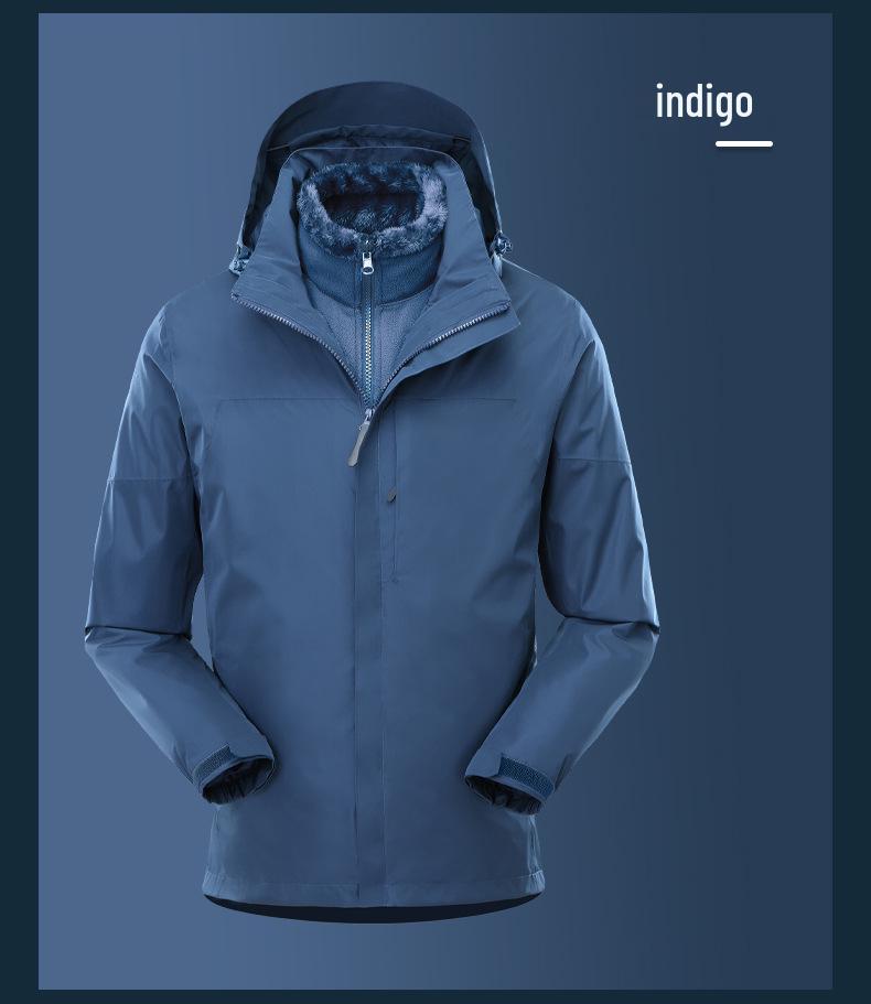 All-Weather 3-in-1 Detachable Mountain Jacket: Waterproof, Windproof, and Warm for Outdoor Climbing - Men's and Women's Styles