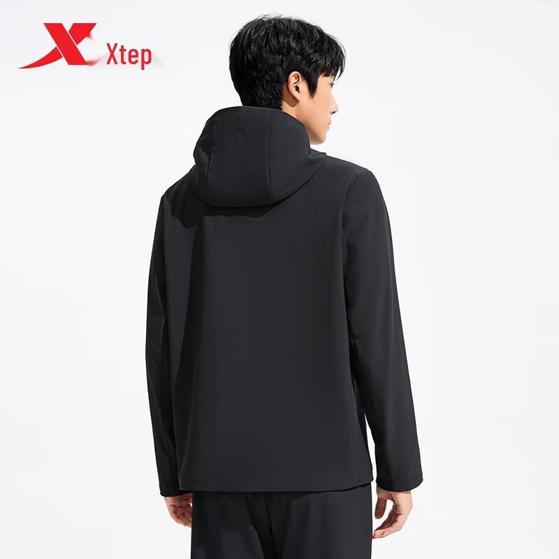 Xtep Men's Hooded 3-Proof Outdoor Soft Shell Jacket
