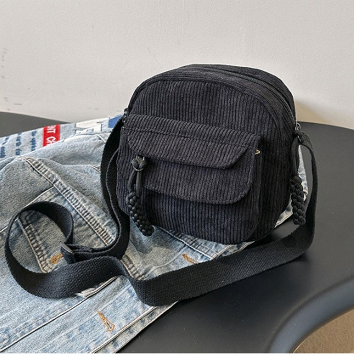 

Однотонная вельветовая женская сумка, модная сумка в стиле ретро, кампус, сумка через плечо на одно плечо, упаковка