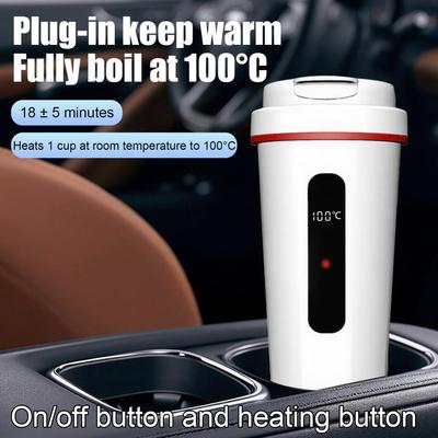Car Water Boiler Stainless Steel Hot Coffee Mug Thermostatic Instant Heater Cup For Water Coffee Tea Milk Travel Picnic Kitchen