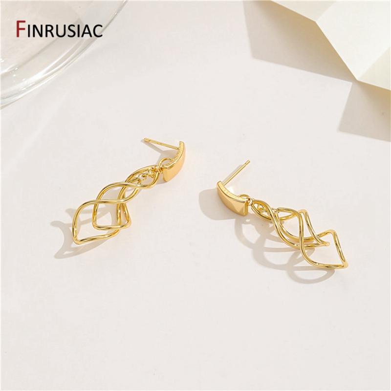 

FINRUSIAC Trendy Gold Plated Water Drop Earrings S925 Sliver Needle Hypoallergenic Heart Eardrops Fashion Women Party Earrings