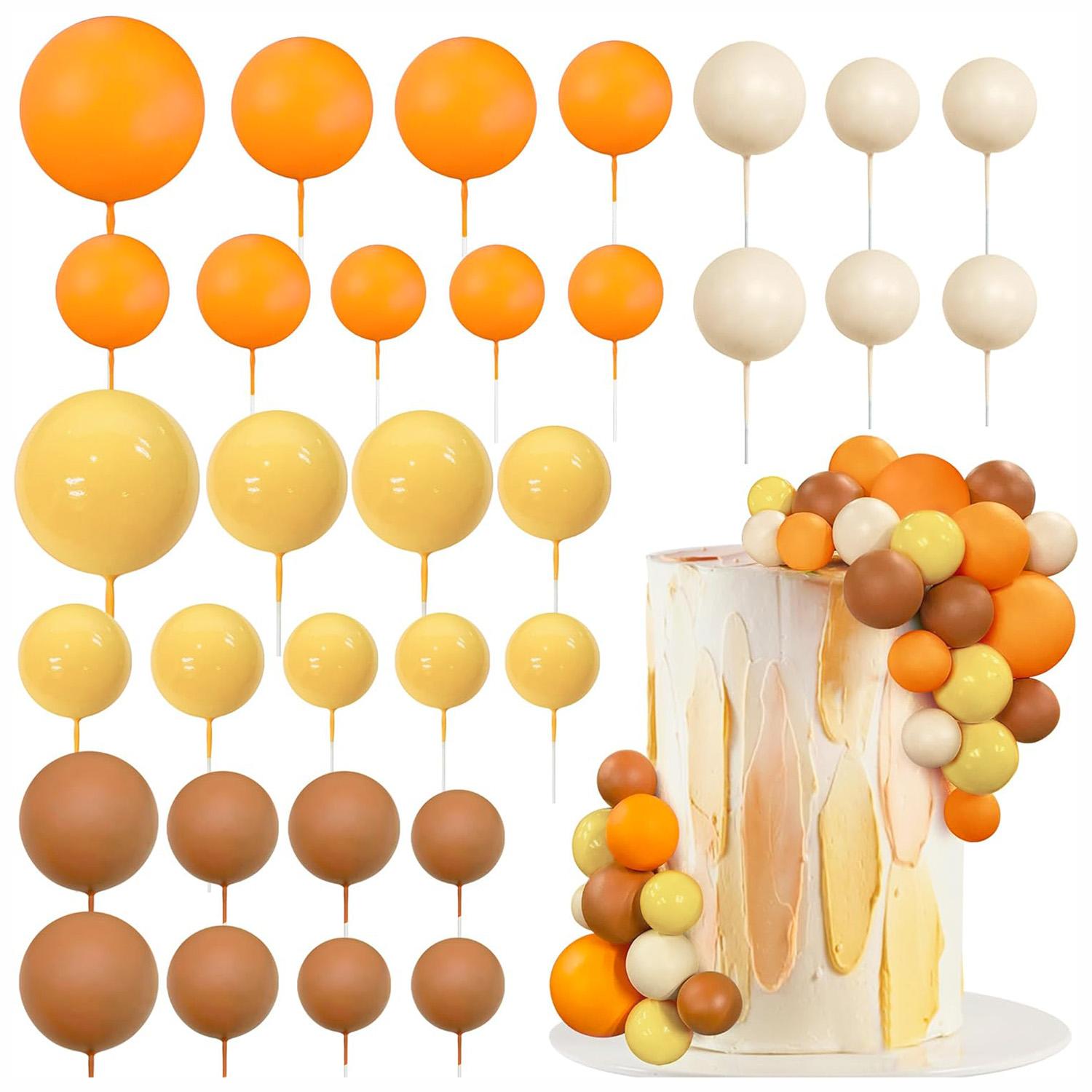 

Ball Cake Topper Ball Cake Picks Colorful Pearl Ball Shaped Cupcake Insert Cake Topper for Party Favors Wedding Decoration