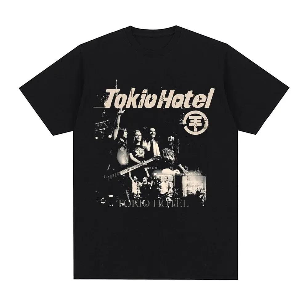 Rock Band Tokyo Hotel Beyond The World 2023 Tour Tshirt Unisexs Fashion Trend Summer Print 100 Pure Casual Shortsleeved Black