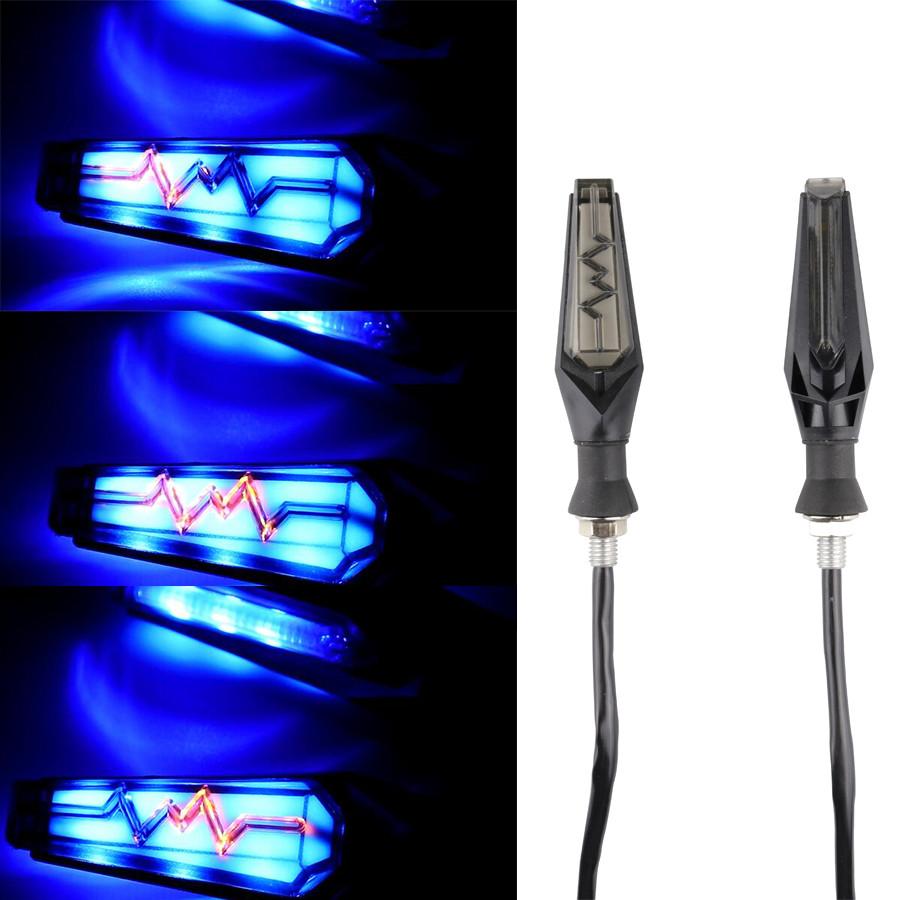 2PCS Turn Signal Flowing Water Indicator Lamp Blinker Moto Waterproof TailLights