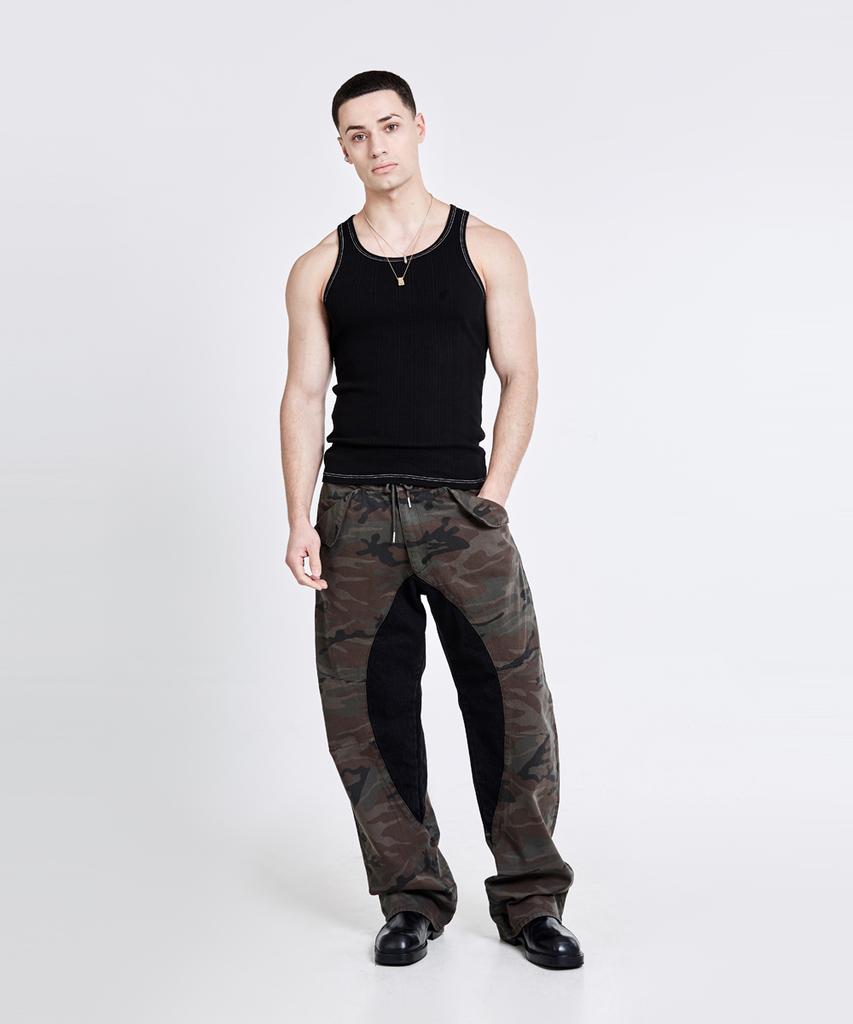 51Peosenteu Lining Cargo Pants - Camo Black