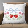 1 Pieces Embroidered Strawberry Floral Pattern Throw Pillow Polyester pillowcase, sofa decorative cushion cov Headboard Pillow