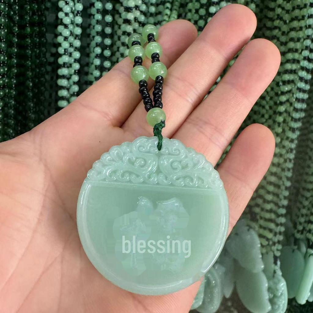 Imitace aventurínu Svetrový náhrdelník - Design zelí Guanyin od značek Wu Shi a Dragon & Phoenix