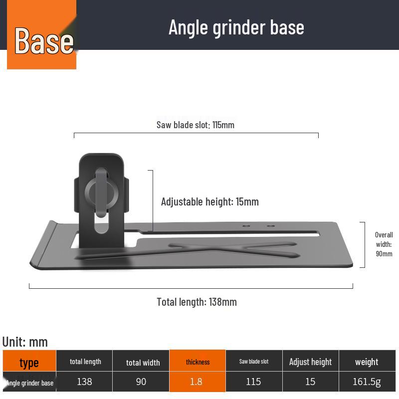 Waterproof Dustproof Angle Grinder Protective Cover and Grooving Base Set