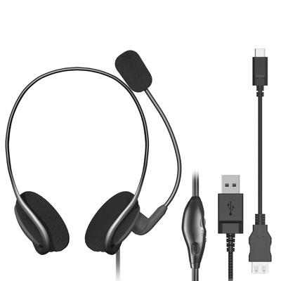 Elecom HS-NB05UCBK Neckband Headset with USB Connection, Microphone Arm, USB Type-C Conversion Cable Included, Binaural, Black