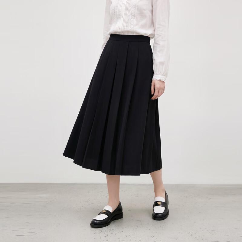 Women's Pleated A-Line Midi Skirt