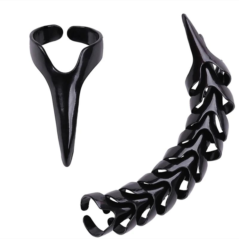 Braids Accessories Retro Punk Hair Selecting Tools Hair Accessories Gothic Talon Nail Finger Claw Spike Rings For Braiding Hair