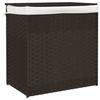 VidaXL Laundry Basket with 2 Sections Dark Brown 53x35x57 Cm 372035