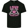 Love Never Ends Gothic Valentines Day Mens Cotton T-Shirt Tee Top
