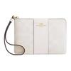 Classic Logo Stripe Pattern Faux Leather Clutch Women Clutch White CW854-IMXU5