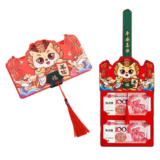 Folding Red Envelope Vibrant Color Adorable Pattern Ultralight 2024 Dragon New Year Lucky Money Red Envelope