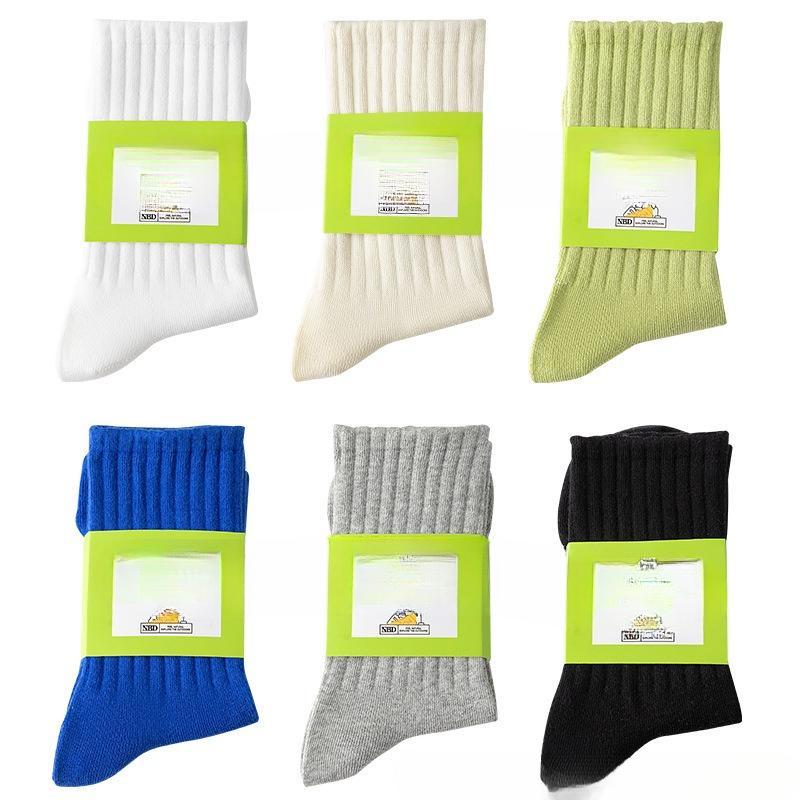 5 Pairs of Cotton Socks Men's Summer Thin Black, White and Grey Mid-calf Cotton Anti-odour Sweat Summer Long Sports Socks for Men