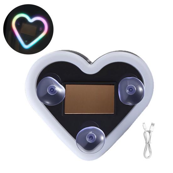 Solar Heart LED Car Light Wireless Decorative Lamp for Triangle & Rear Window Suction Cup Mount Romantic Atmosphere Night Light Auto Accessory