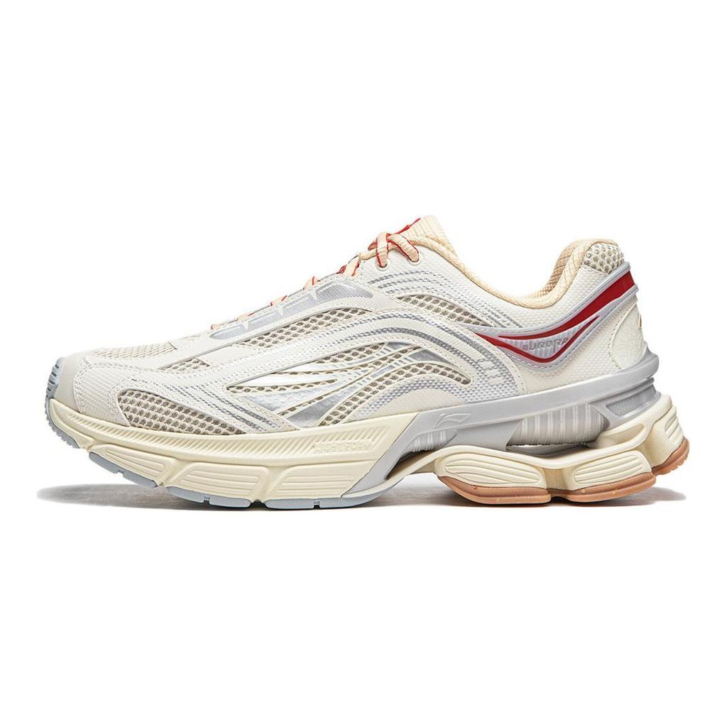 LiNing Aurora RENEW Slip Resistant Abrasion Resistant Support Height Increasing Low Top Casual Running Shoes Men's Ecru AGCU075-1
