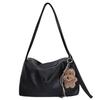 Shoulder Bag Soft Leather Casual Texture Stylish and Simple Messenger Bag Large Capacity Campus Class Commuter Bag Women