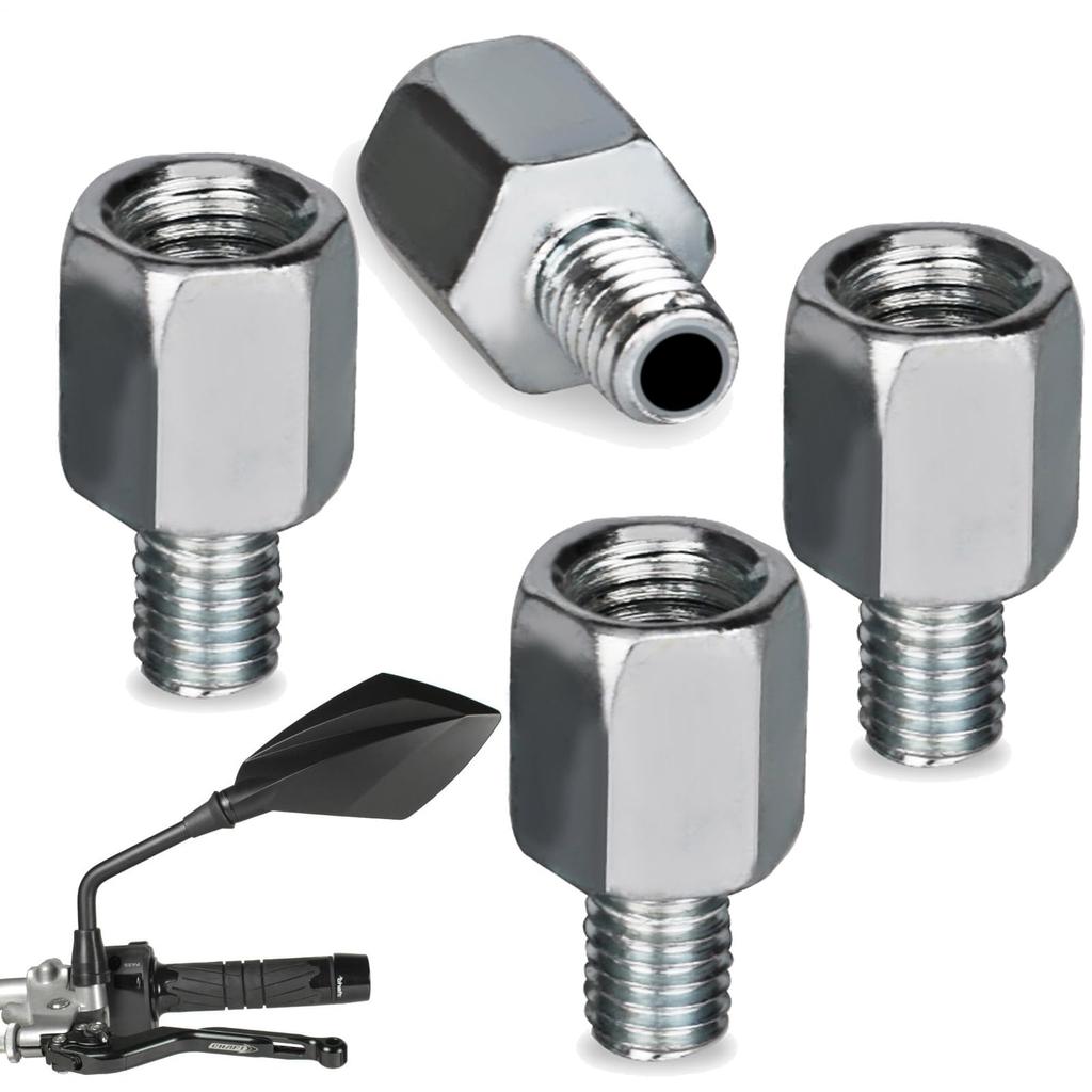 Motorcycle Mirror Adapter, 4 Pieces Screw Conversion Adapter Extension Adapter