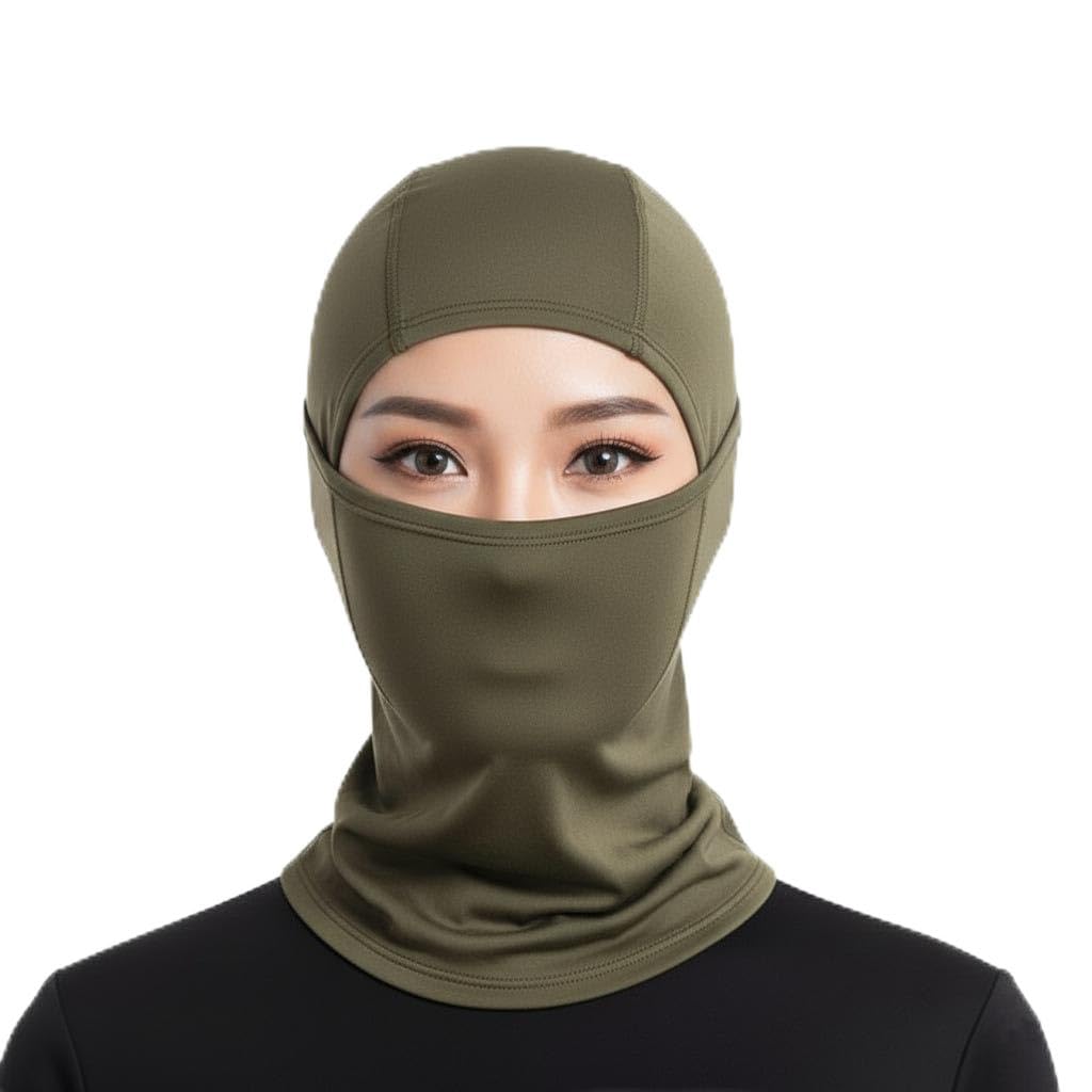 

Balaclava Face Full Face Neck Olive Cold Weather Skiing [Ash Gleam] Mask, 4-Way Design, Stretchy, Breathable, Windproof, Cold-Resistant, Warmer, оливковый