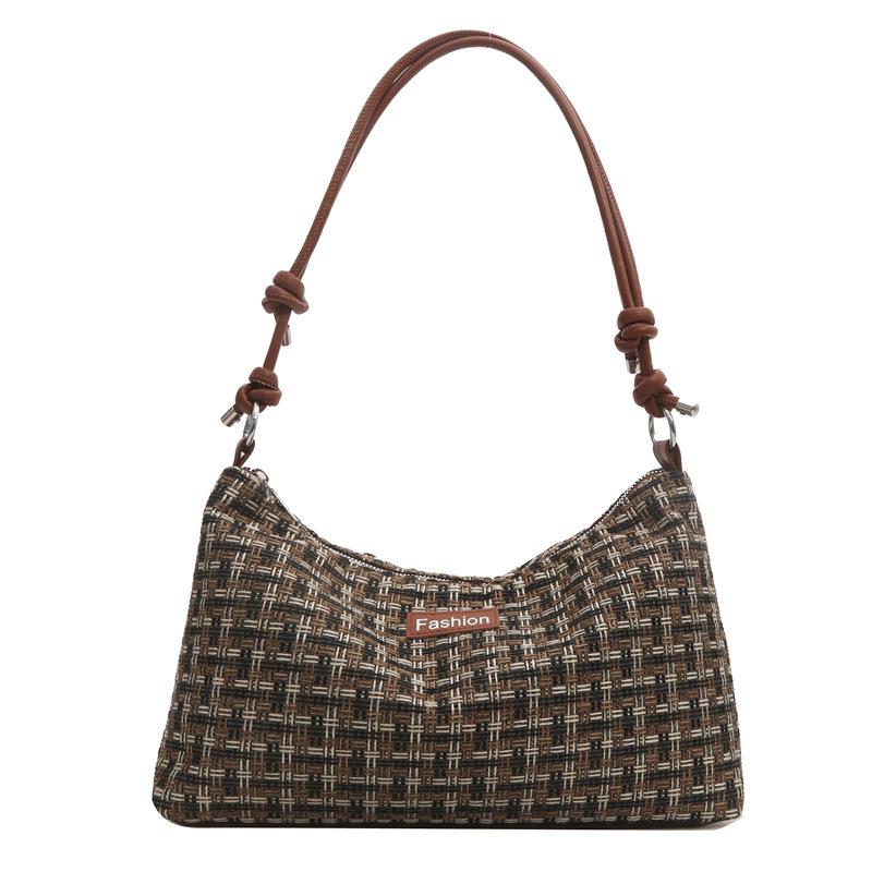 Temperament Check Commuting Simple Fashion Large Capacity Popular Spring New Women's One-shoulder Underarm Bag for Women