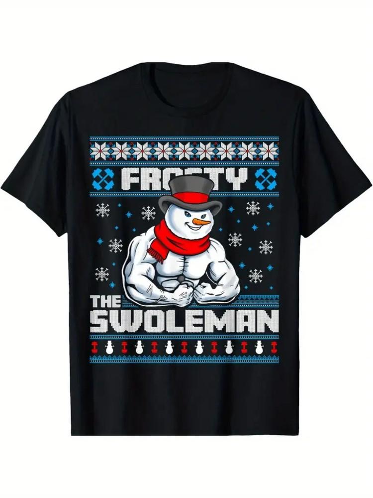 

Frosty Swoleman Funny Christmas Workout Gym Weight Lifting T-Shirt S