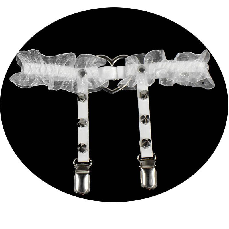 

Сексуальный эластичный кружевной пояс-подвязка с шипами, нижнее белье в стиле панк-готика, подвязка для бедра, ножной браслет, украшение с заклепками для женщин и девушек Elastic average size